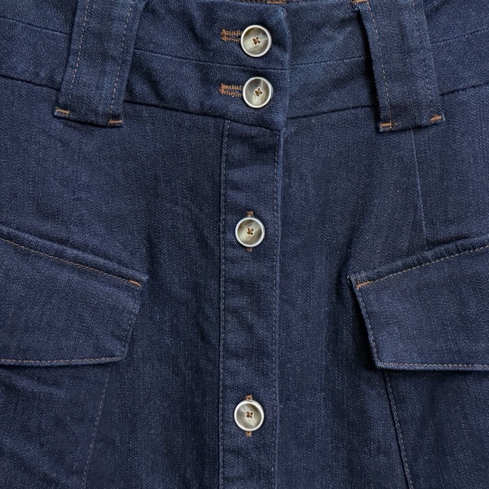 Massimo Dutti Button-Through Denim Skirt - Picture 6 of 9